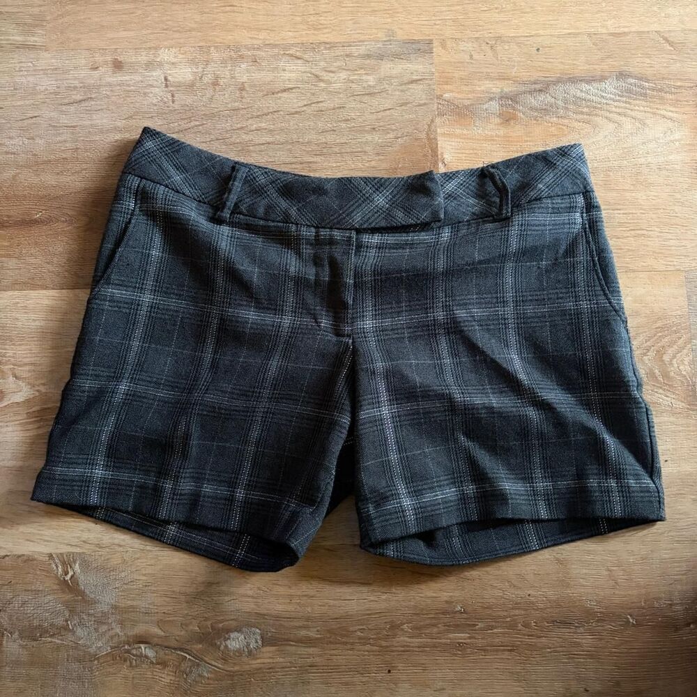 BCX Gray Plaid Jean Shorts